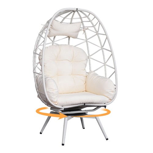 Rattan swivel egg chair 360 - rattan,